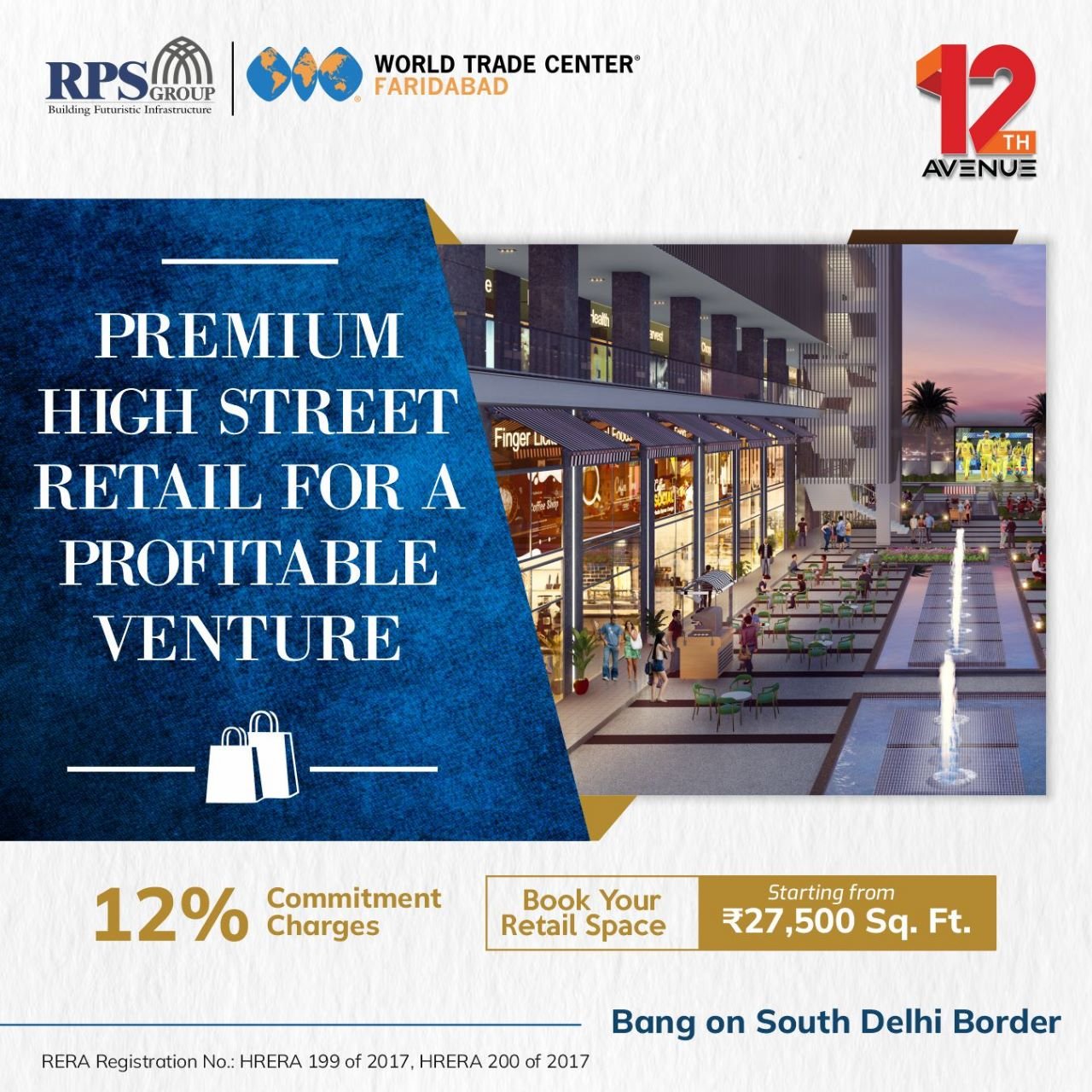 RPS 12th Avenue | Shop fo Sale in World Trade Center Faridabad
